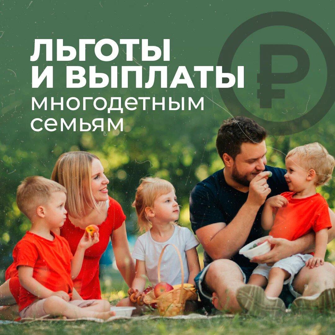 В Вологодской области действуют меры поддержки для семей с тремя и более детьми